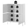 Selsey Highboard Bemmi 100 cm Hoch Dunkelgrün mit Schwarzen Beinen_8