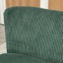Nahaufnahme des grünen Cord-Stoffbezugs eines HOMCOM 2-Sitzer Sofas. Zeigt die weiche Polsterung und Rippenstruktur.