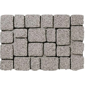 Premac Pflaster Cube Granit Grau, Mehrformat-Pflastersteine für Garten und Gehwege.