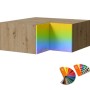 Eckaufsatzschrank Brerra Eiche Artisan mit farbiger Front, Soft-Close & Metallgriff. RAL Wunschfarbe wählbar. Küchenschrank.