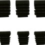 6 schwarze Fußkappen aus Kunststoff für Vermont Lounge-Gruppen.