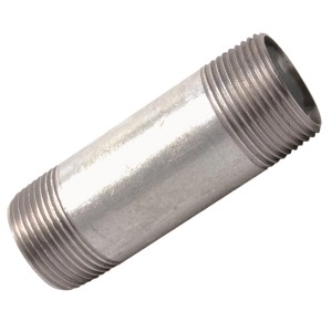 Verzinkter Kirchhoff Rohrdoppelnippel, 33,3 mm (1 AG) x 100 mm, für Temperguss-Fittings.