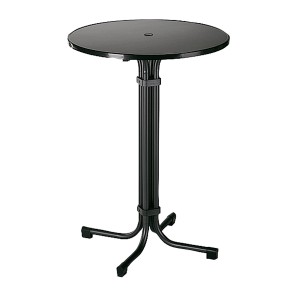Anthrazitfarbener, runder Klapptisch (Ø 80 cm) von Best Freizeitmöbel für den Garten.
