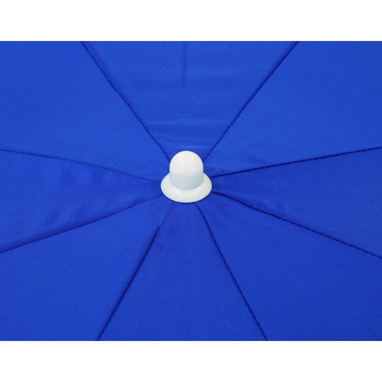 Detailaufnahme: Blauer Schneider Balkonschirm Ibiza Ø 200 cm mit Knickfunktion.