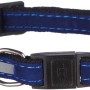Blaues, reflektierendes Trixie Katzenhalsband aus Samt mit Glöckchen und verstellbarem Verschluss.