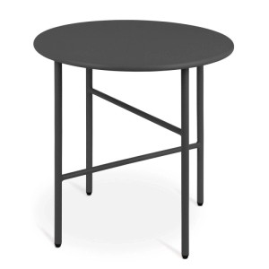 Schwarzer Bomoe Finn Beistelltisch aus Metall, Ø 53cm, Gartentisch für Balkon & Garten.