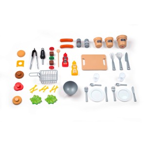 Zubehör für Smoby Gartenspielküche: Grill, Geschirr, Besteck, Spiellebensmittel und mehr.