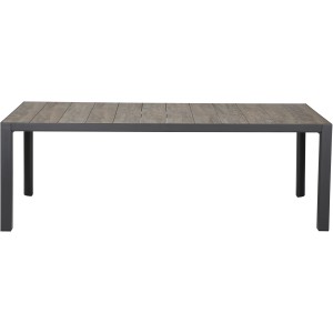 Rechteckiger Siena Garden Gartentisch Silva, Washed Grau, 100x220 cm, mit Keramik-Tischplatte und Aluminiumgestell.