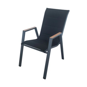 Greemotion Gartenstuhl Malta Stahl 54 cm x 74 cm x 91 cm Schwarz-Anthrazit