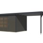 Karibu Gartenhaus Domingo 7 B mit Anbaudach, terragrau/anthrazit, 219x360x240 cm.
