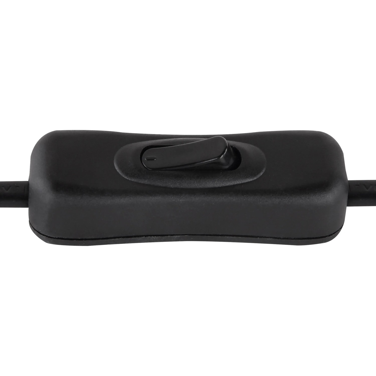 Detailaufnahme des Schalters der Globo Tischleuchte Halia, schwarz matt.