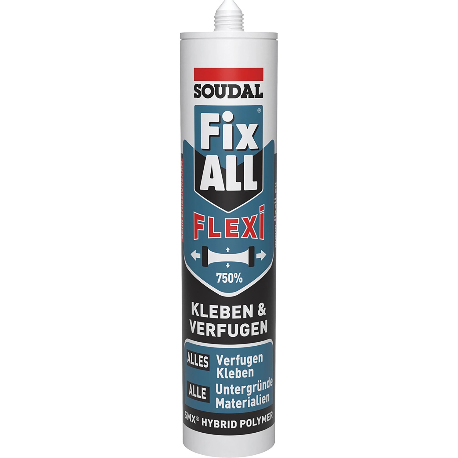 Soudal Fix All Flexi, schwarzer Kleb- und Dichtstoff auf Polymerbasis, 470g.