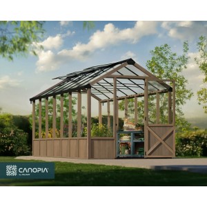 CANOPIA by PALRAM Gewächshaus Natura Braun 12 m² inkl. Fundamentrahmen