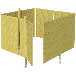 Skan Holz Abstellraum C2, 314x317 cm, grün imprägniert, aus Profilschalung für Carport.