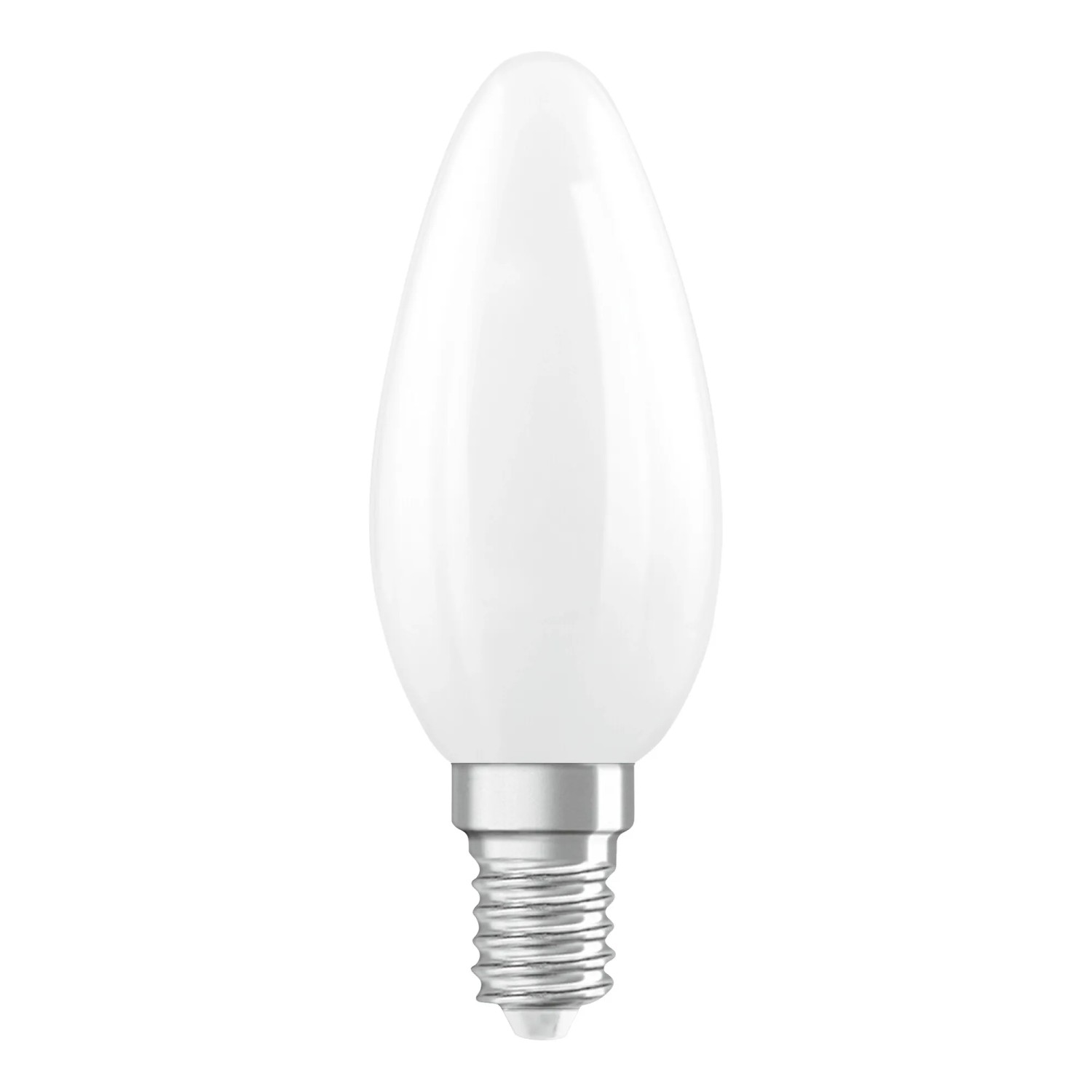 Osram LED-Leuchtmittel E14 Kerzenform, 3,4W, mattweiß, für dekorative Beleuchtung.