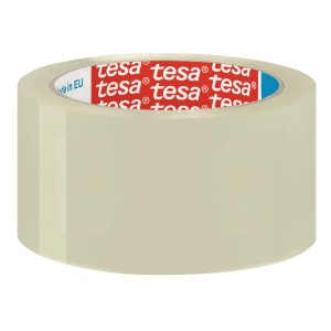 Tesapack Strong Packband, transparent, 66 m x 50 mm. Klebeband für leichte Pakete.