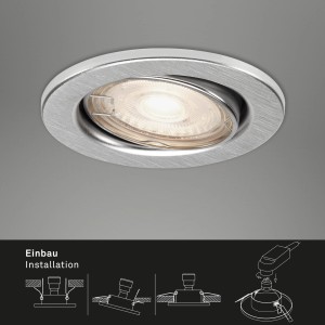 Briloner LED-Einbaustrahler aus Aluminium, runder Spot für Innenräume.