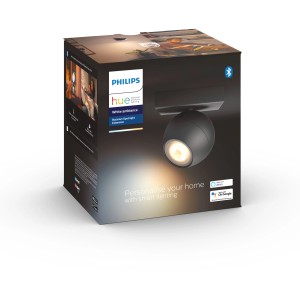Verpackung des schwarzen Philips Hue White Ambiance Buckram LED-Spot mit 250 lm.