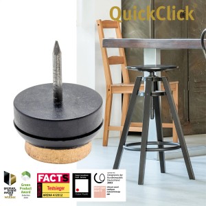 Wagner Nagel-Filzgleiter-Set QuickClick Spezial EH4192 Ø 20 mm Schwarz 80-tlg.