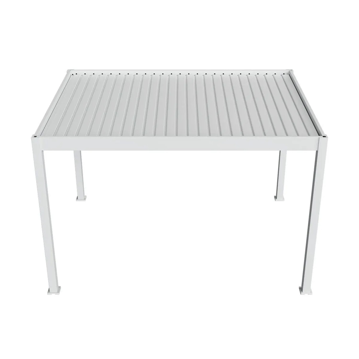Weißer Weide Deluxe Plus Aluminium Pavillon 3x4M mit elektrisch verstellbarem Lamellendach.