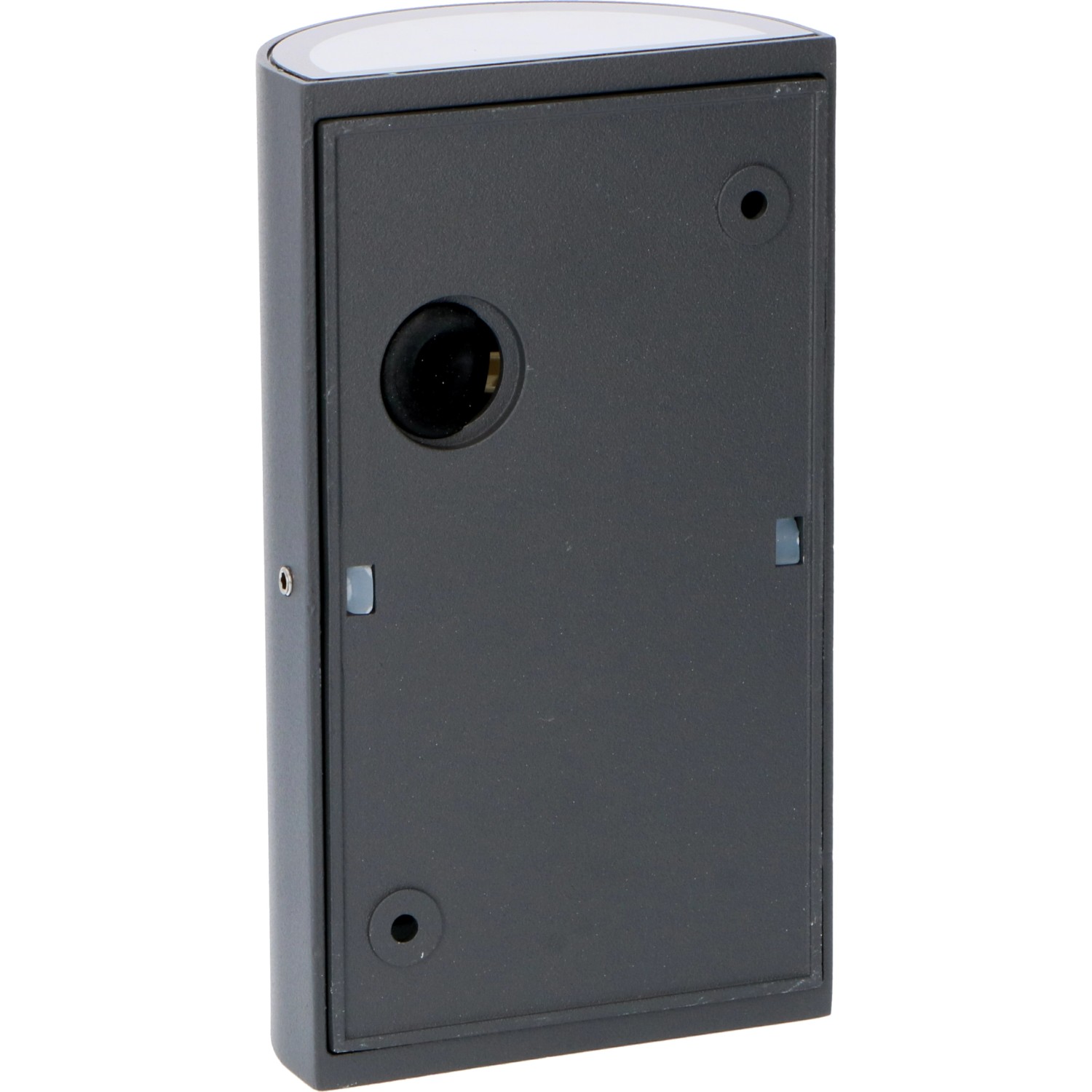 Schwarze, halbrunde LED`s light Außenwandleuchte, 2-flammig, 9x5,5x16cm.