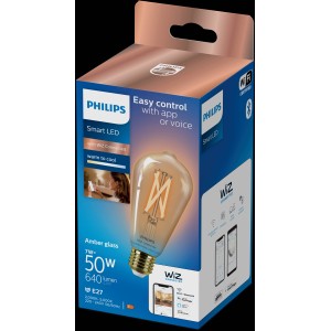 Philips Smart LED-Leuchtmittel, 50W, E27 Edison Filament Amber im Einzelpack.