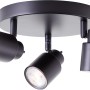 Schwarzes, mattes 3-flammiges LED-Spotrondell Andres für flexible Innenraumbeleuchtung.