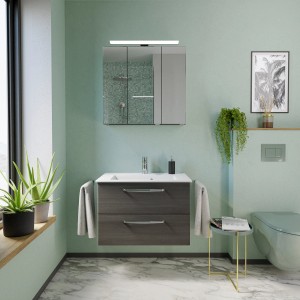 Pelipal Badmöbel-Set Trentino 77 cm Graphit 3-tlg.