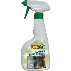 Bondex Hartholz Kraft Reiniger, 500ml Flasche mit Sprühkopf. Holzreiniger für Gartenmöbel.