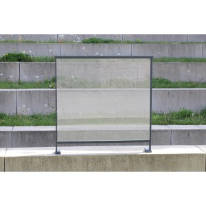 Dieda Linus Glas Füllung VSG, 100x100cm, weiß. Sicherheitsglas für Geländer, robust und witterungsbeständig.