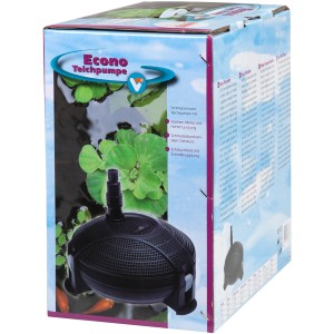 Verpackung der VT Teichpumpe Econo 6.000 Liter, Schmutzwasserpumpe für Teiche.