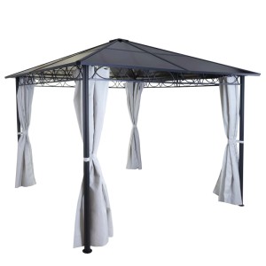 Heller Pavillon MCW C77 mit Kunststoffdach, Seitenwänden und Aluminiumgestell, 3x3 m.