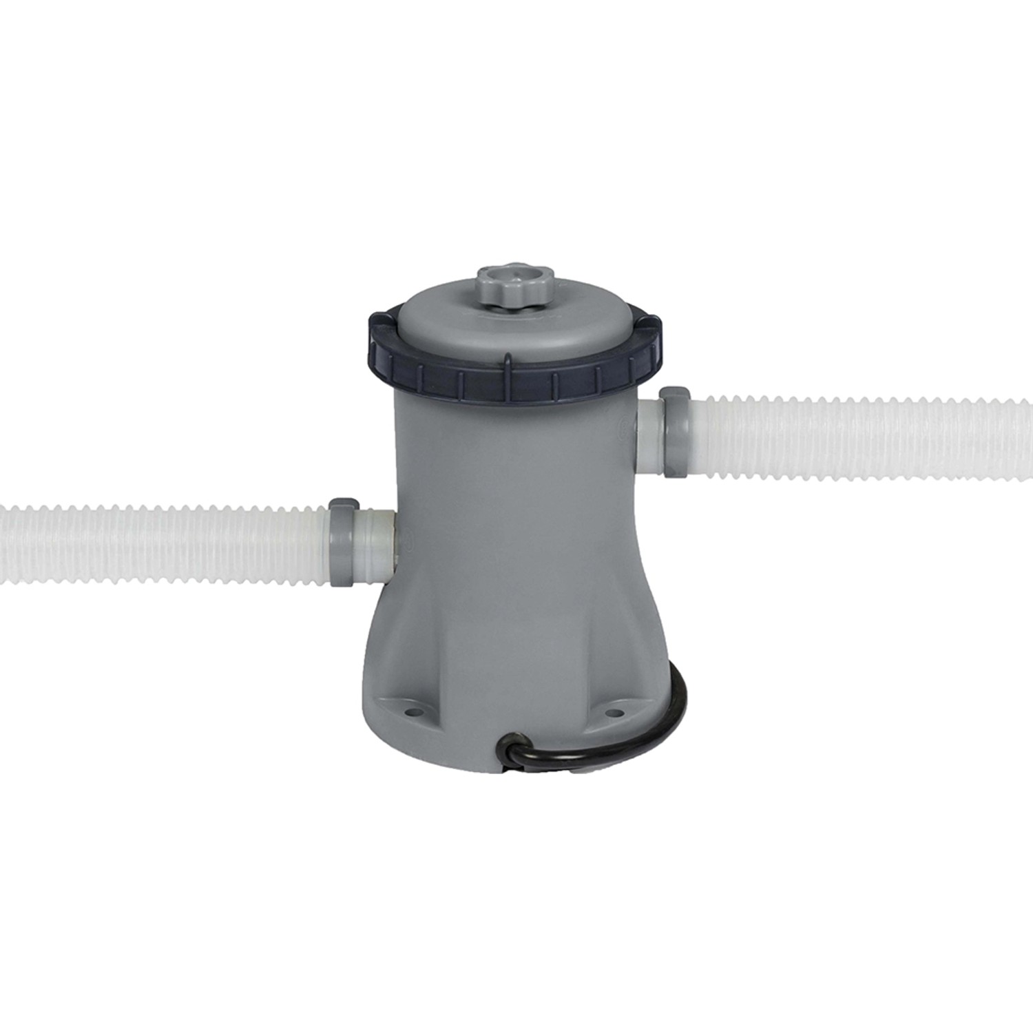 Bestway Flowclear Filterpumpe für Fast Set Pool, grau mit Schläuchen.