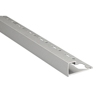 Quadrat-Abschlussprofil Alu eloxiert Silber matt 12,5 mm x 2,5 m