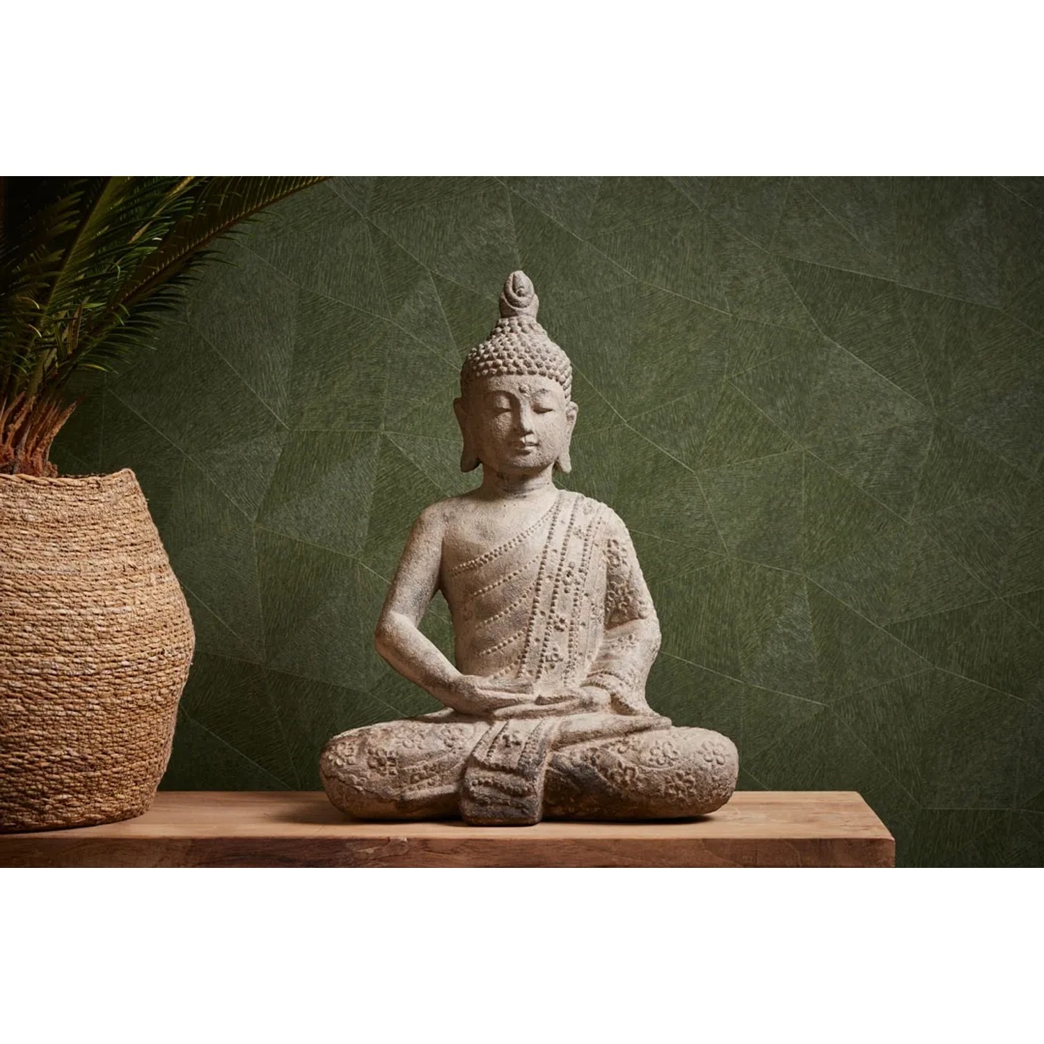 Grüne AS-Creation Vliestapete mit grafischer Struktur, matt und leicht strukturiert.