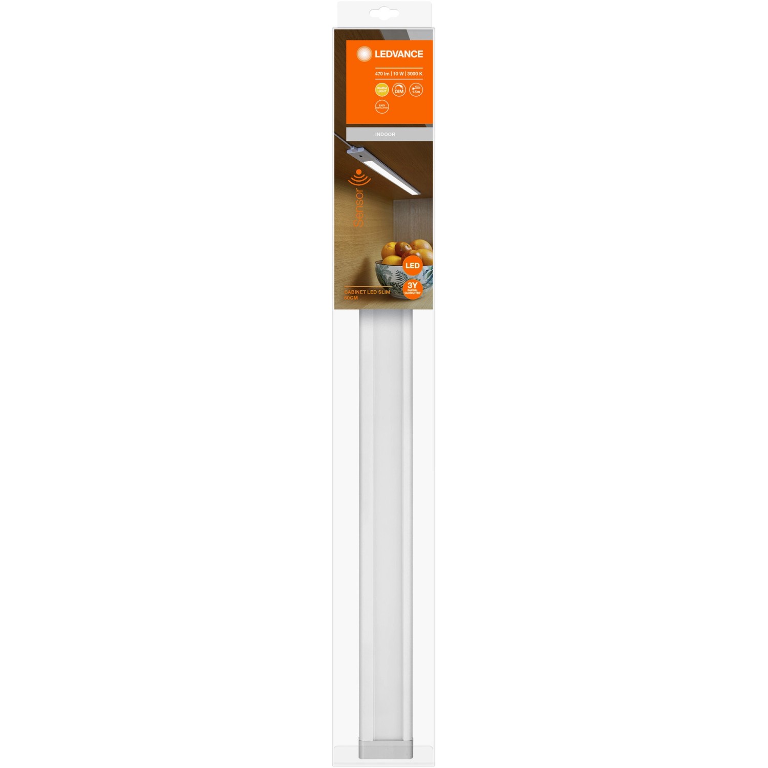 Ledvance LED-Unterbauleuchte Cabinet Slim 50 cm in Verpackung. Schmale LED Lampe für Küchen und Regale.