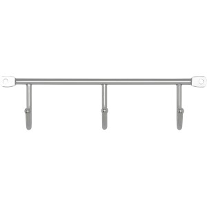 Siro Hakenleiste mit 3 Haken, Metall Chrom glänzend, 200mm Länge.