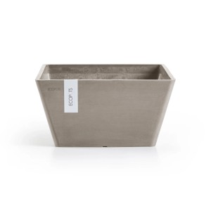 Ecopots Berlin Pflanzschale, quadratisch, braungrau, 41x18 cm. Ideal für Kräuter und kleine Pflanzen.