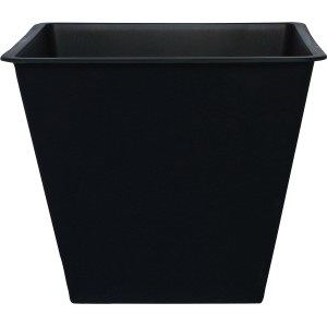 Schwarzes, eckiges Pflanzgefäß aus Polyrattan, 39,5x35x35 cm, für Garten, Terrasse und Balkon.