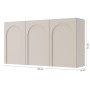 Selsey Sideboard Arkadia, graubeige, dreitürig mit bogengefrästen Fronten. 150x81x35 cm Kommode.