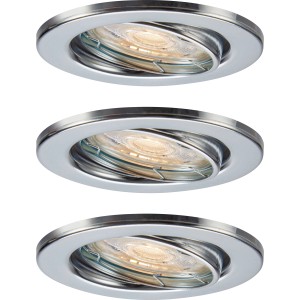 LED-Einbauleuchte 86R Metall Chromfarben 3er-Set