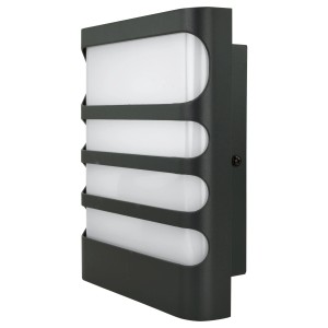 Moderne E2 Elektro LED Außenwandleuchte Vega, anthrazitfarben, 20x6,2x16 cm.