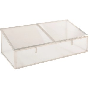 Westmann Frühbeetaufsatz Genus 130 aus Aluminium und Kunststoff Doppelstegplatten.