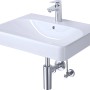 Geberit Smyle Square Waschbecken-Set, 60 cm, mit Armatur, Siphon und Eckventilen, Weiß.