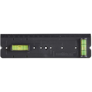 wolfcraft Schablone für Hohlwanddosen mit Libellen zur präzisen Ausrichtung.