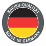 Karibu Qualitätssiegel: Made in Germany mit Deutschlandflagge für Gartenhaus