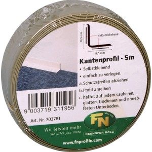 Beige Sockelleiste KU007, 18,5x18,5 mm, 5 lfm Rolle, selbstklebend, für saubere Wandabschlüsse.