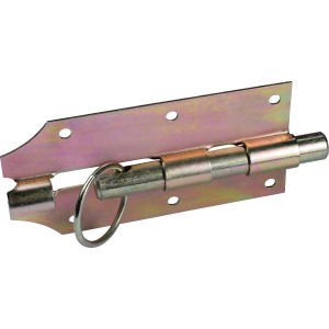 Gelb verzinkter Grendelriegel, 150x70mm, für Möbeltüren und den Außenbereich.