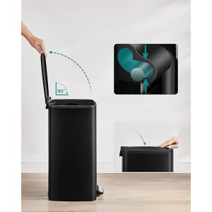 Songmics Mülleimer Punkool mit Offenhaltefunktion 30 l Schwarz