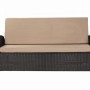Beiges Gartenkissen-Set für 2-Sitzer Polyrattan Gartensofa, 120x60x50 cm.
